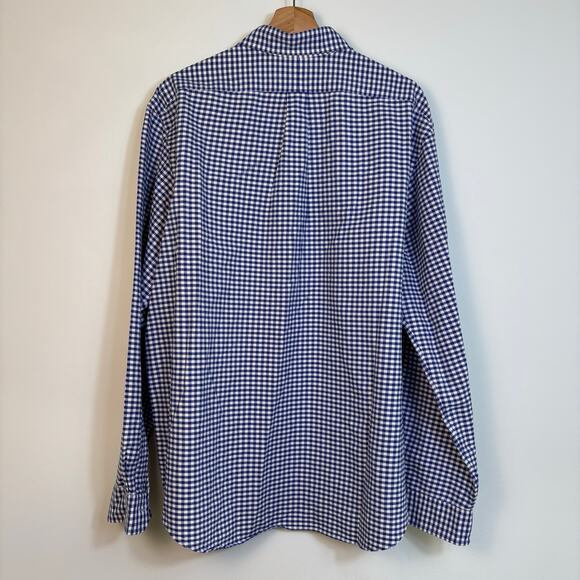 Ralph Lauren Gingham Oxford Mens Shirt Sz XXL Blue White Cotton Business Preppy - Picture 3 of 10